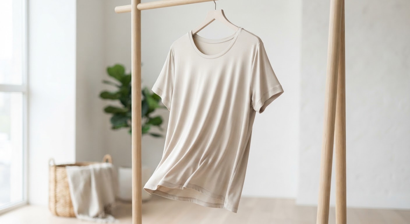 Everyday Flow Tee — Stone · Breathable Modal